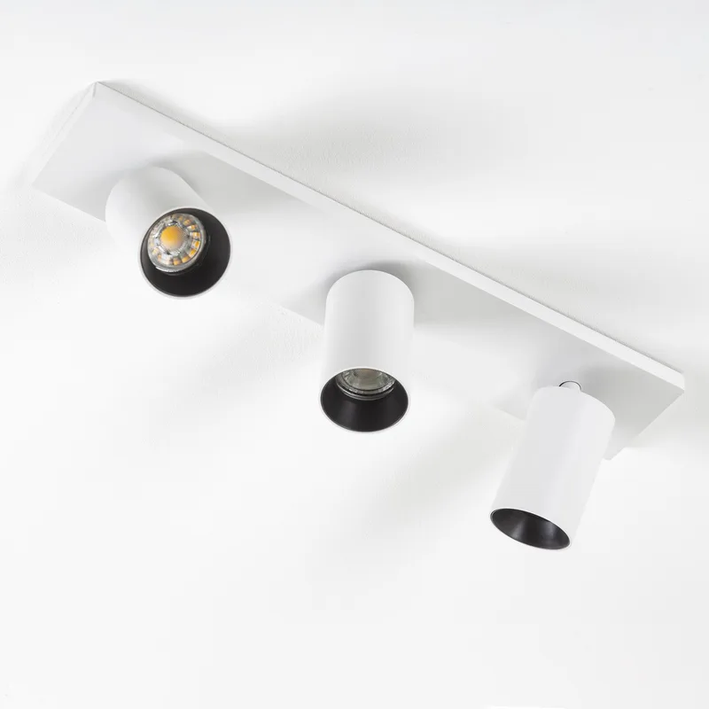 Mila 3 Opbouwspot Wit/Zwart fra KS Verlichting i Hvid – produktbillede