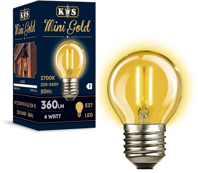 Mini Gold - Led lamp - E27 - lichtbron - 2700K van KS Verlichting – productfoto