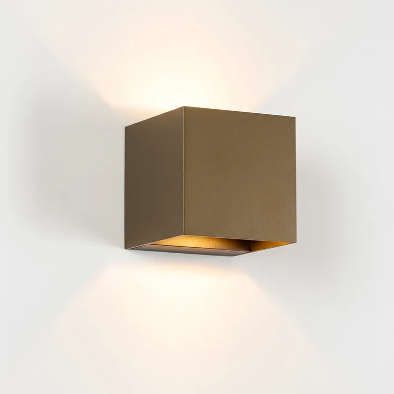 muurlamp - shift up en down - Binnenverlichting - Modern - Vierkant de KS Verlichting en Bronze – photo produit