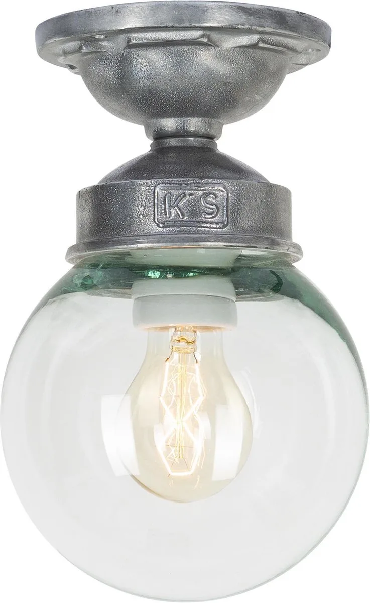 One-Eighty Rond Plafondlamp Zilver fra KS Verlichting i Ruw aluminium – produktbillede