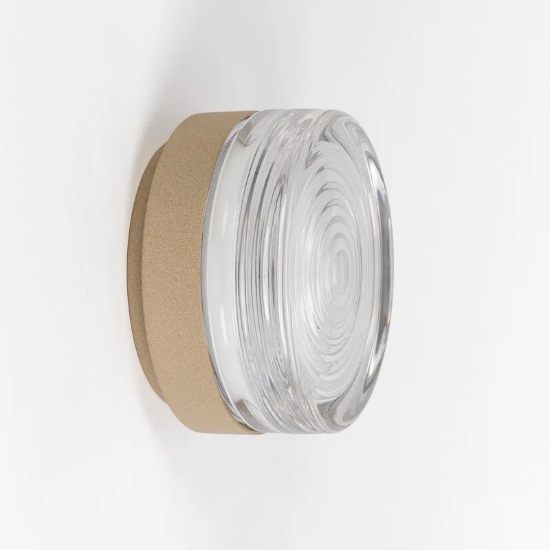 opbouwspot - Liam - wandlamp - plafondlamp - Ø13cm - LED - aluminium - glazen venster de KS Verlichting en Champagne – photo produit
