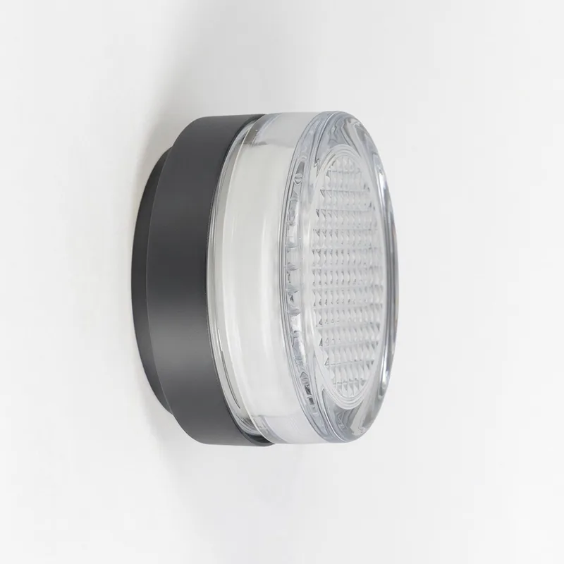 opbouwspot - Mason - wandlamp - plafondlamp - Ø13cm - LED - aluminium - glazen venster von KS Verlichting in Schwarz – Produktfoto