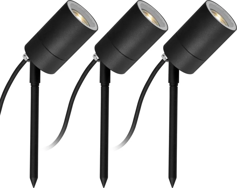 Pin - tuinspot - 3x - Led - Verstelbaar - Modern - Spot fra KS Verlichting i Sort – produktbillede