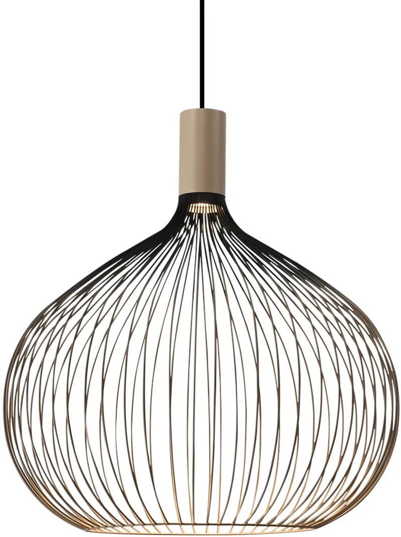 plafondlamp - Isabel - hanglamp - beige - GU10 - Dimbaar - luxe - binnenverlichting van KS Verlichting in Zwart – productfoto