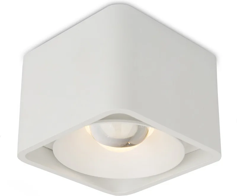 plafondlamp - Lars - spot - LED - dimbare lamp - 1800K - 3000K - vierkant - opbouwspot - glas - aluminium fra KS Verlichting i Hvid – produktbillede