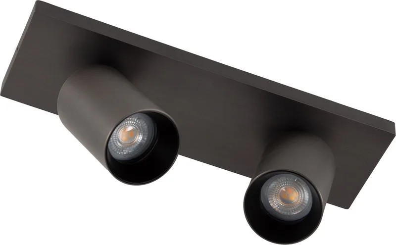 plafondlamp - Mila - 2 spot - GU10 - dimbare lamp - opbouwspot - aluminium de KS Verlichting en Gun metal – photo produit