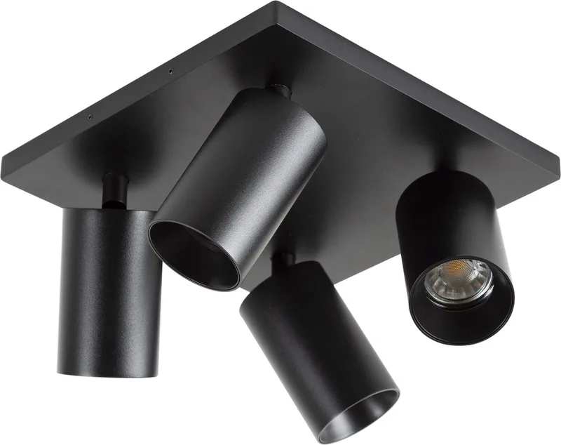 plafondlamp - Mila - 4 spot - GU10 - dimbare lamp - opbouwspot de KS Verlichting en Noir – photo produit