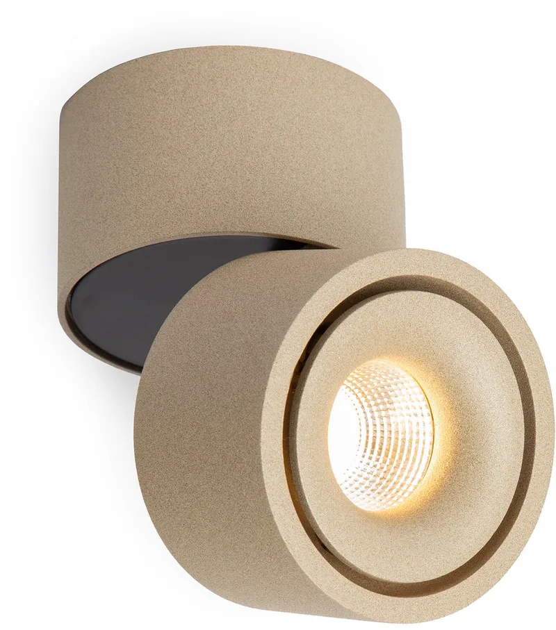 plafondlamp - Ole- spot - LED - dimbare lamp - 1800K - 3000K - vierkant - opbouwspot - aluminium de KS Verlichting en Champagne – photo produit