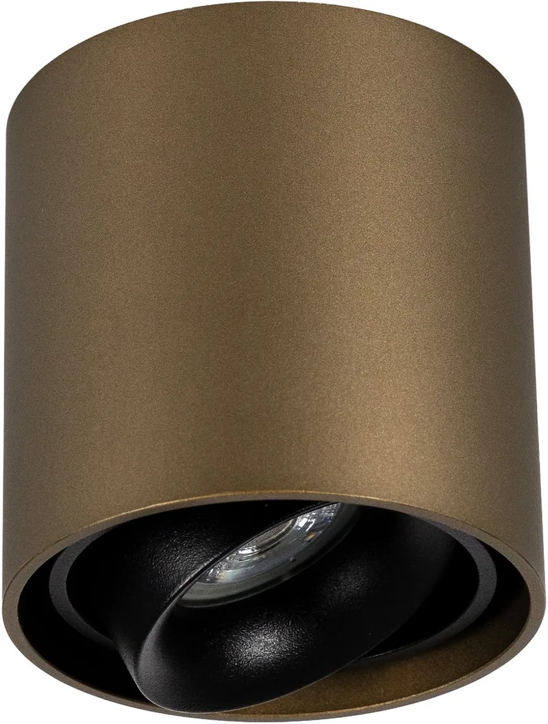 plafondlamp - Oliver - ronde spot - GU10 - dimbare lamp - opbouwspot - aluminium från KS Verlichting i Brons – produktbild