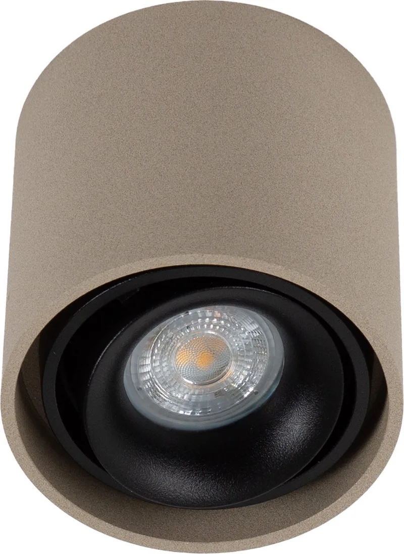 plafondlamp - Oliver - ronde spot - GU10 - dimbare lamp - opbouwspot - aluminium de KS Verlichting en Champagne – photo produit