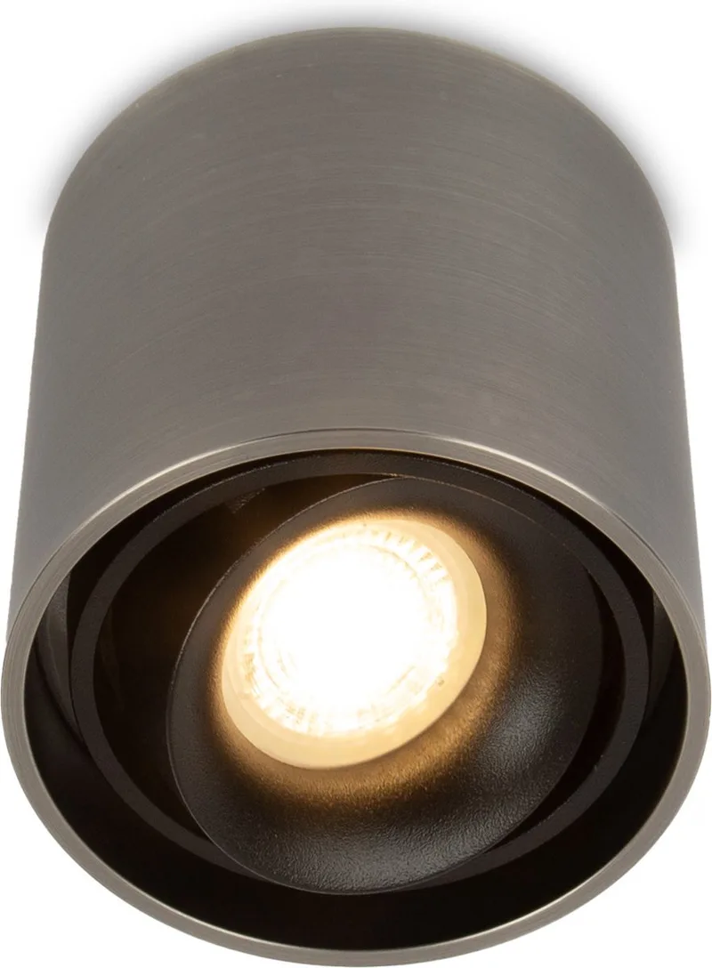 plafondlamp - Oliver - ronde spot - GU10 - dimbare lamp - opbouwspot - aluminium fra KS Verlichting i Gun Metal – produktbillede
