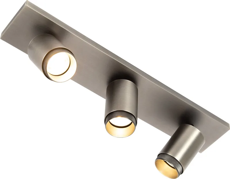 plafondlamp - Scott - 3 spot - GU10 - luxe verlichting - dimbare lamp - opbouwspot - aluminium de KS Verlichting en Gun metal – photo produit