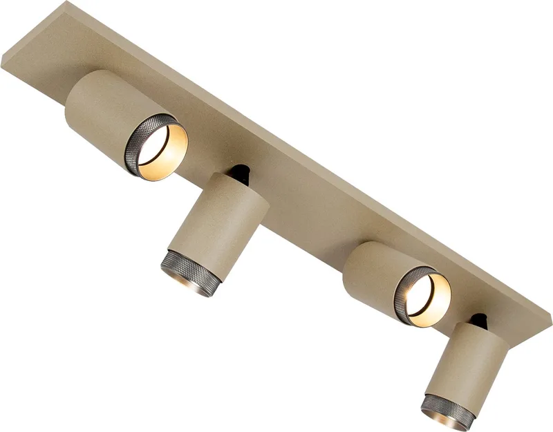 plafondlamp - Scott - 4 spot - GU10 - dimbare lamp - opbouwspot - aluminium de KS Verlichting en Champagne – photo produit