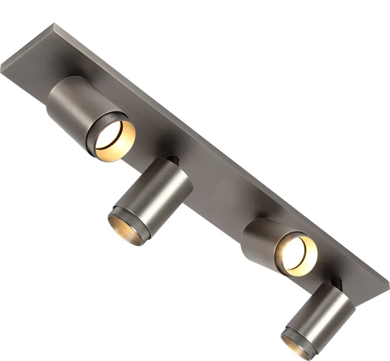 plafondlamp - Scott - 4 spot - GU10 - luxe verlichting - dimbare lamp - opbouwspot - aluminium von KS Verlichting in Gun metal – Produktfoto
