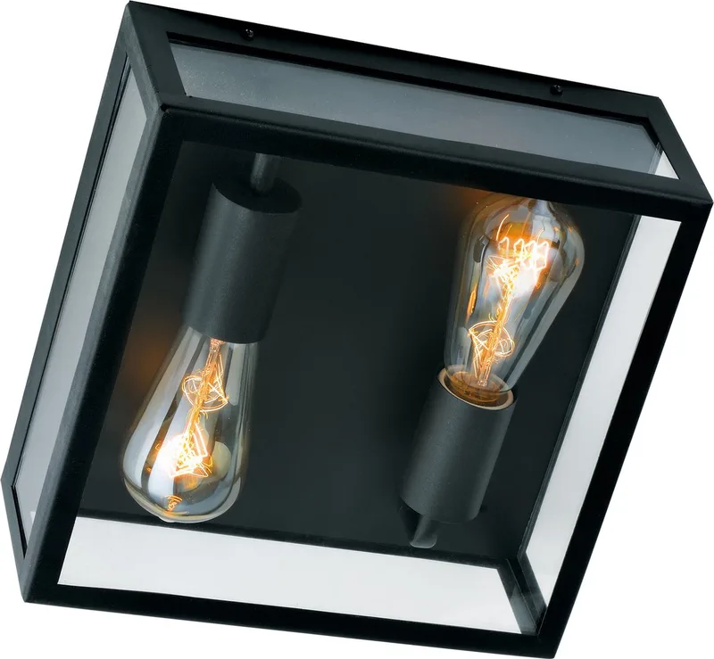 Plafondlamp Stanford plafonniere E27 fitting wandlamp IP43 de KS Verlichting en Noir – photo produit