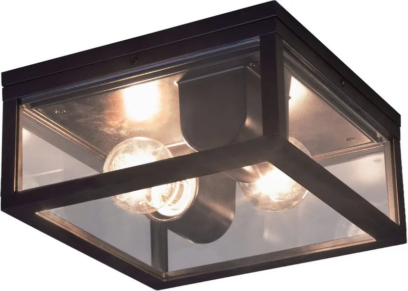plafondlamp - Timothy - aluminium - buitenverlichting - veranda - E27 de KS Verlichting en Noir – photo produit