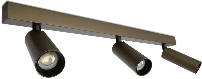 plafondlamp - Vigo - 3 spot - Mini GU10 - dimbare lamp - opbouwspot - aluminium de KS Verlichting en Bronze – photo produit