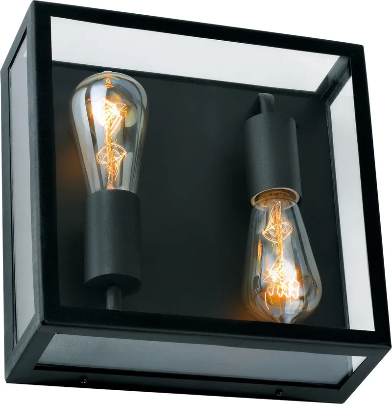 Plafonnière industrieel - Stanford - Wand van KS Verlichting in Zwart – productfoto