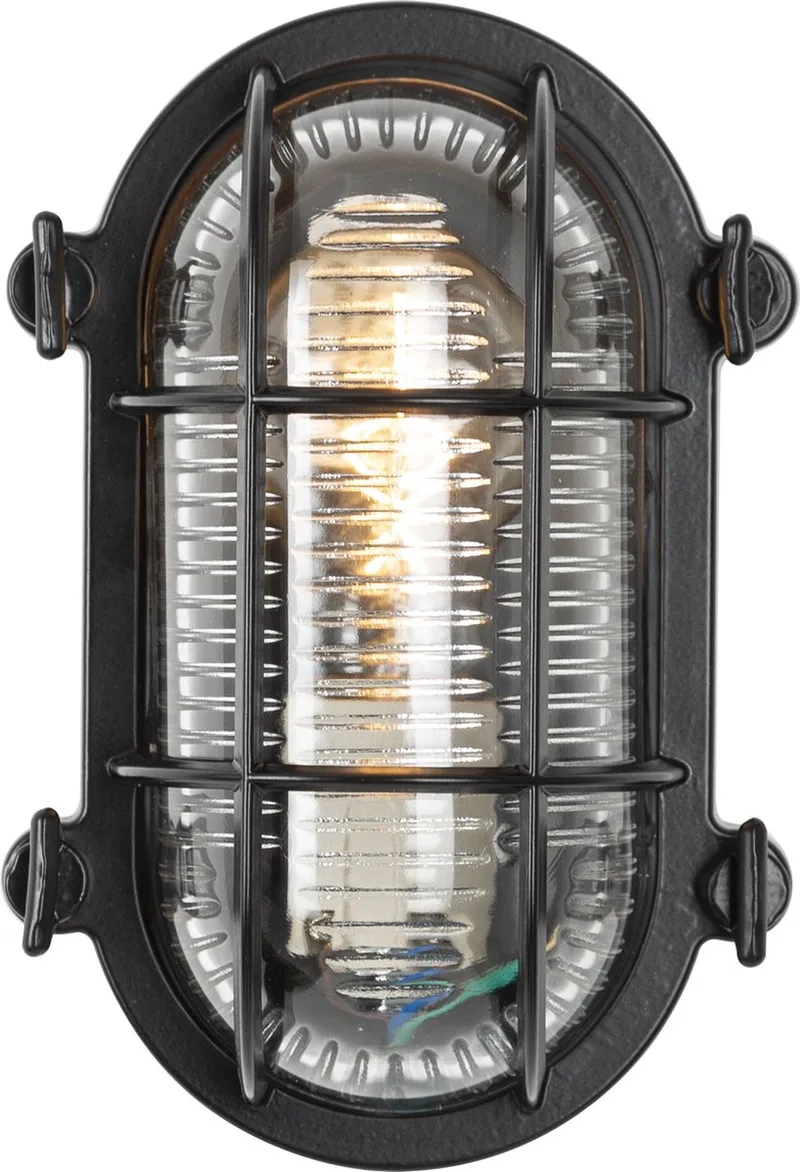 Scheepslamp Nautic III Black - geschikt als wandlamp en plafondlamp - stoere maritieme buitenlamp de KS Verlichting en Zwart Brons – photo produit