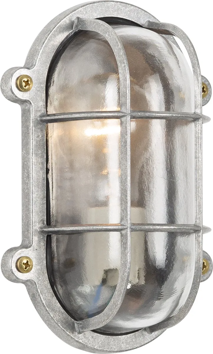 Scheepslamp Nautic III - geschikt als plafondlamp en wandlamp - stoere maritieme buitenlamp von KS Verlichting in Ruw Aluminium – Produktfoto