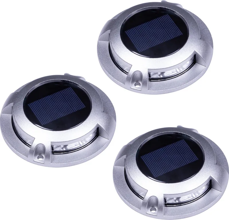Set 3 Stuks Solar Decklight van KS Verlichting in Rvs – productfoto