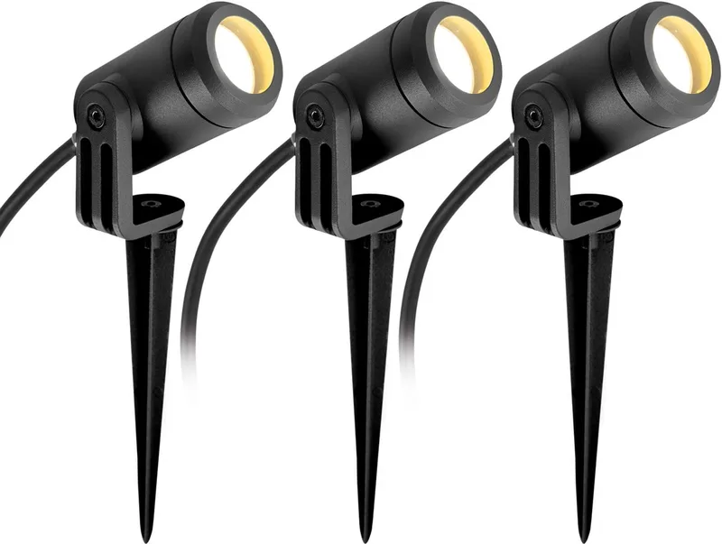 set van 3 LED Grondspot - LED-Spike - Compact - GU10 van KS Verlichting in Zwart – productfoto
