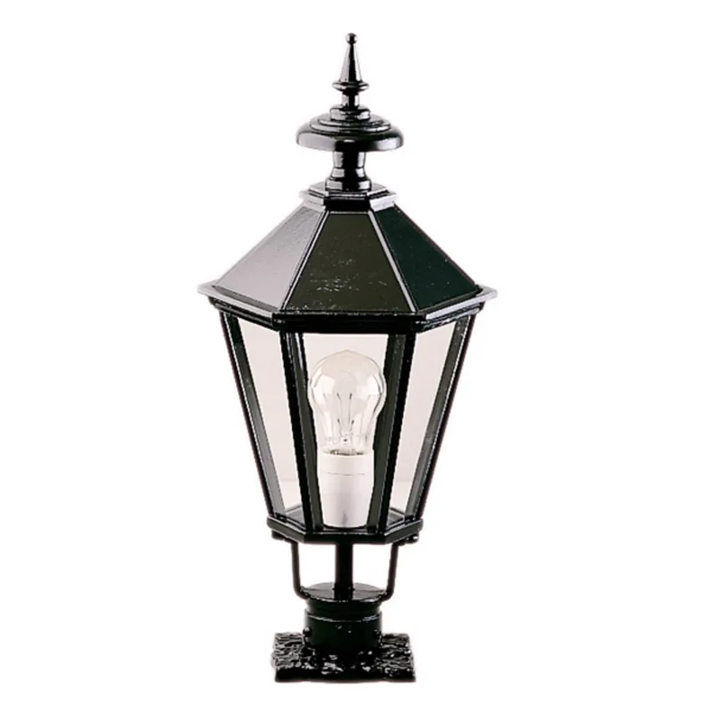 Sokkellamp K7c, zwart de KS Verlichting en Noir, Transparent – photo produit