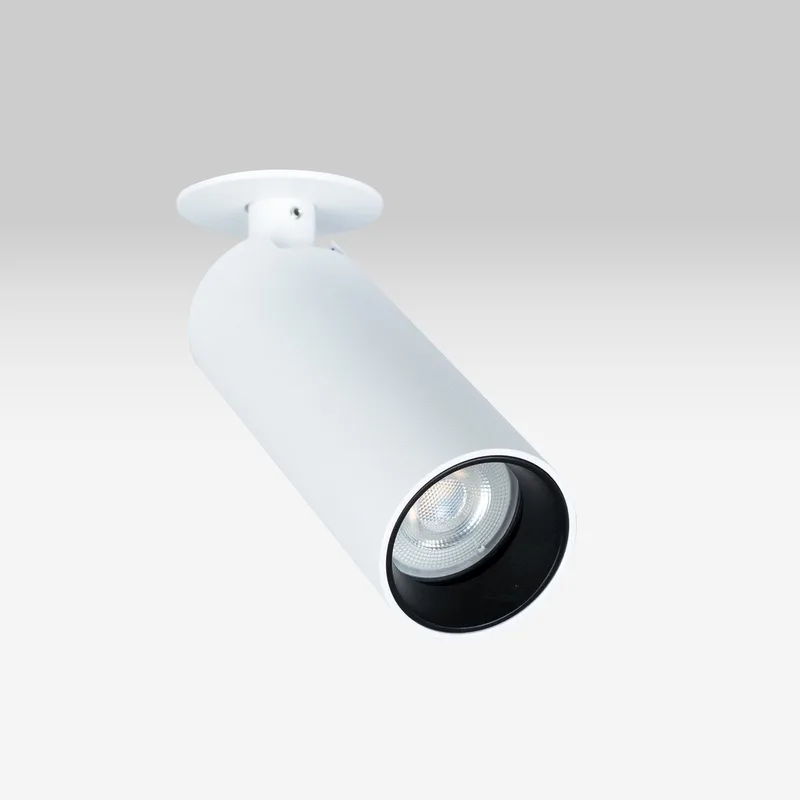 spot - Vigo - 1lichts - Inbouwspot - GU10 - strak - richtbaar - aluminium de KS Verlichting en Blanc – photo produit