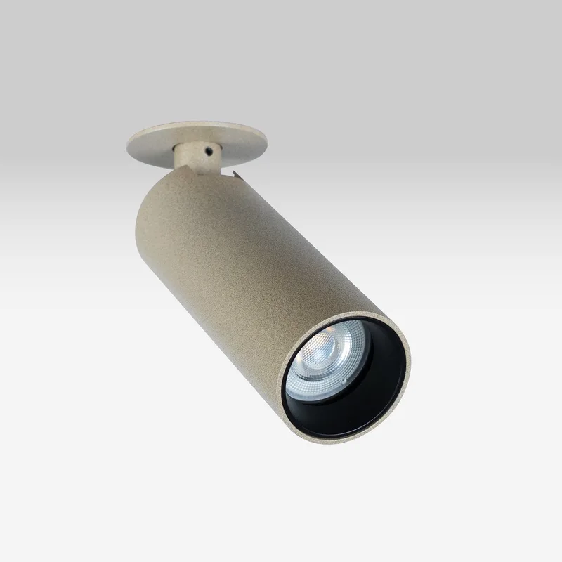 spot - Vigo - 1lichts - Inbouwspot - GU10 - strak - richtbaar - aluminium de KS Verlichting en Champagne – photo produit