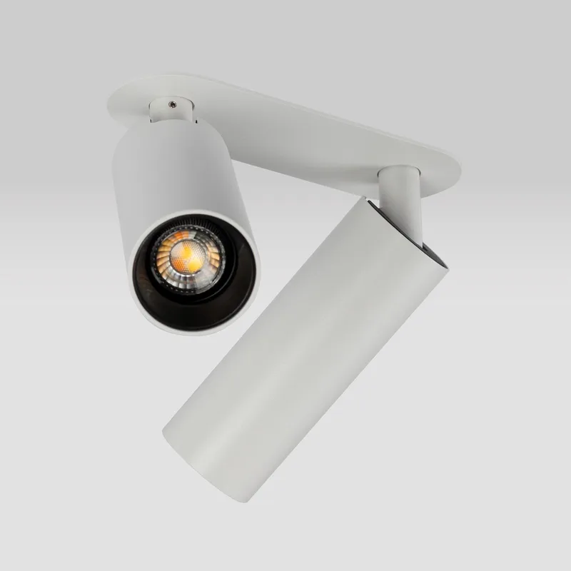 spot - Vigo - 2lichts - plafondlamp - inbouw - dimbaar - GU10 - aluminium de KS Verlichting en Blanc – photo produit