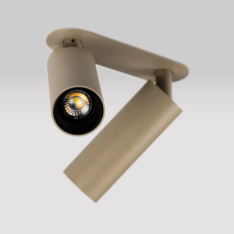 spot - Vigo - 2lichts - plafondlamp - inbouw - dimbaar - GU10 - aluminium de KS Verlichting en Champagne – photo produit