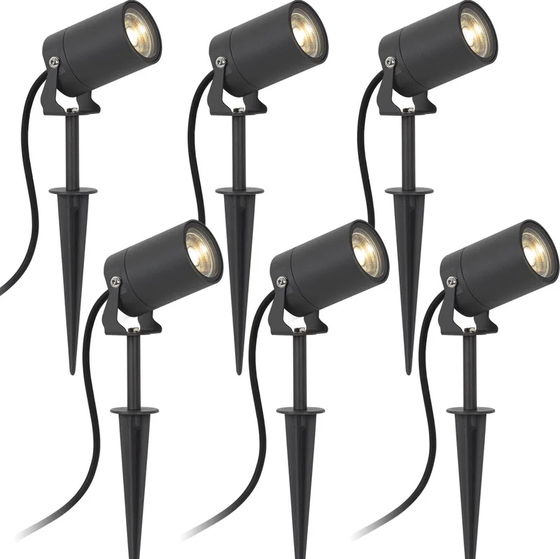 Stark - tuinspot - 6x - Verstelbaar - Aluminium - Modern - Spot de KS Verlichting en Anthracite – photo produit
