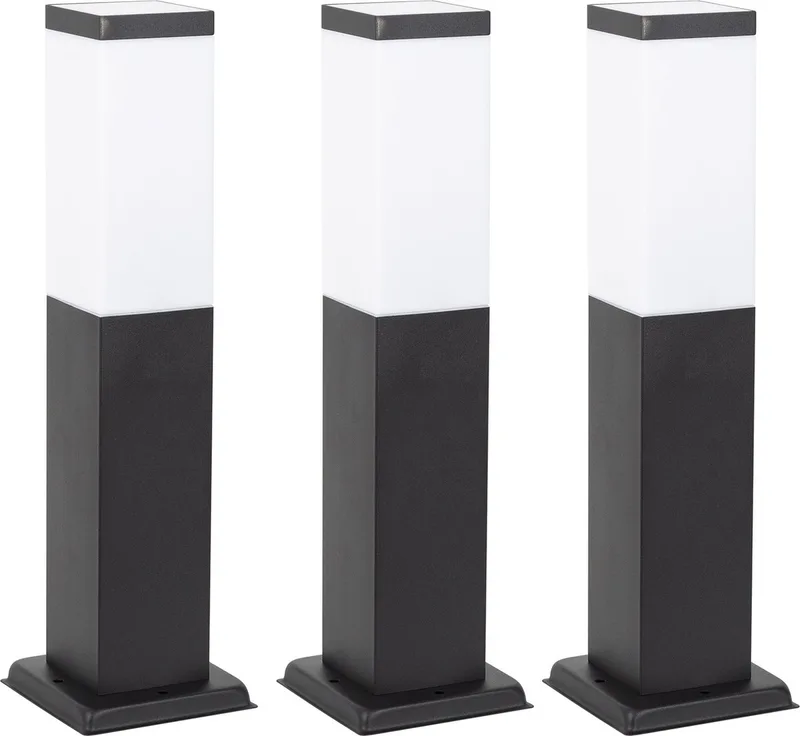 Stein - Tuinlamp - RVS - 3x - Vierkant - Modern fra KS Verlichting i Sort – produktbillede