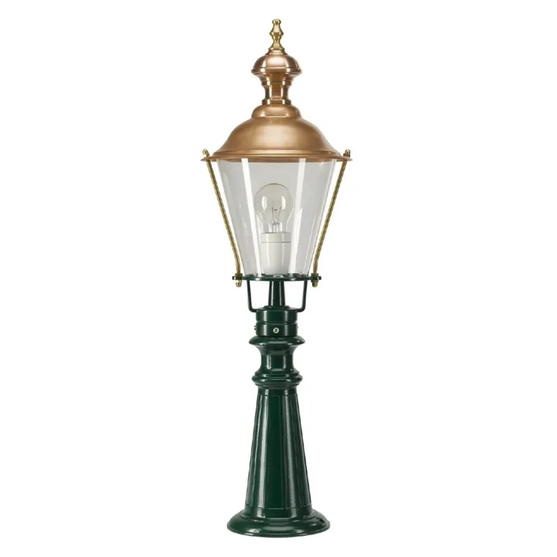 Tuinpadverlichting Elburg, groen, hoogte 75 cm, metaal, IP44 de KS Verlichting en Transparent, Cuivre – photo produit