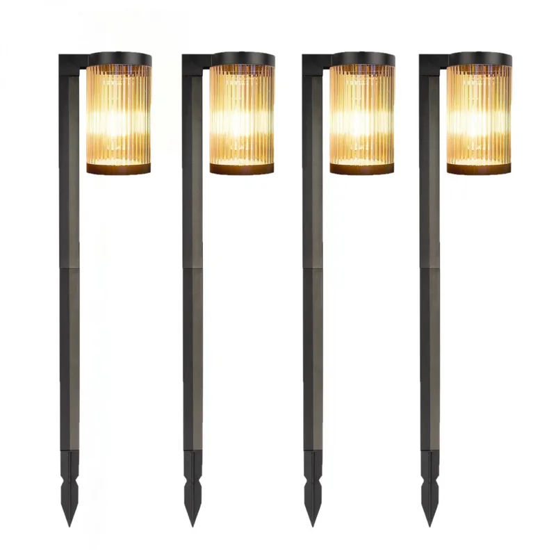 tuinverlichting - Aurora - solar - set van 4 - tuinlampen - prikspot - solar tuinverlichting - modern - zonneenergie buitenverlichting de KS Verlichting en Noir – photo produit
