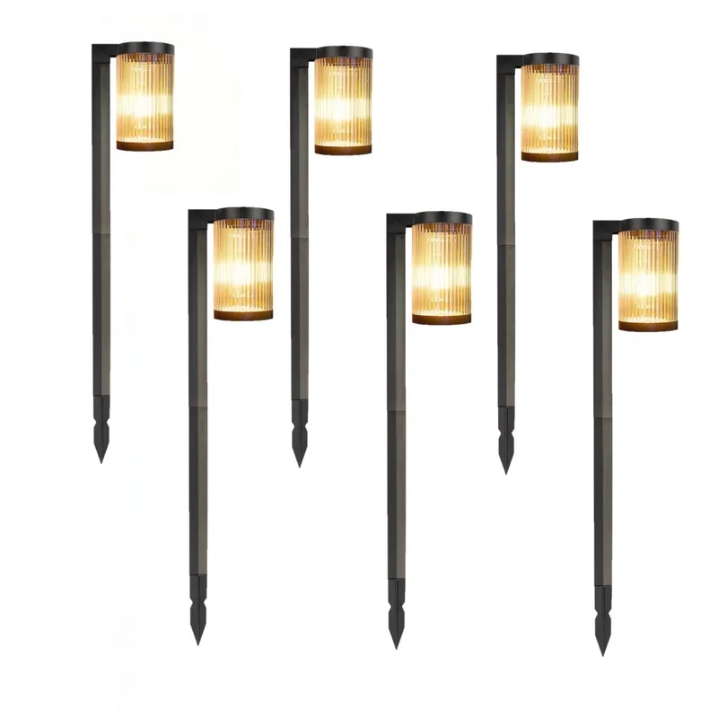 tuinverlichting - Aurora - solar - set van 6 - tuinlampen - prikspot - solar tuinverlichting - modern - zonneenergie buitenverlichting von KS Verlichting in Schwarz – Produktfoto