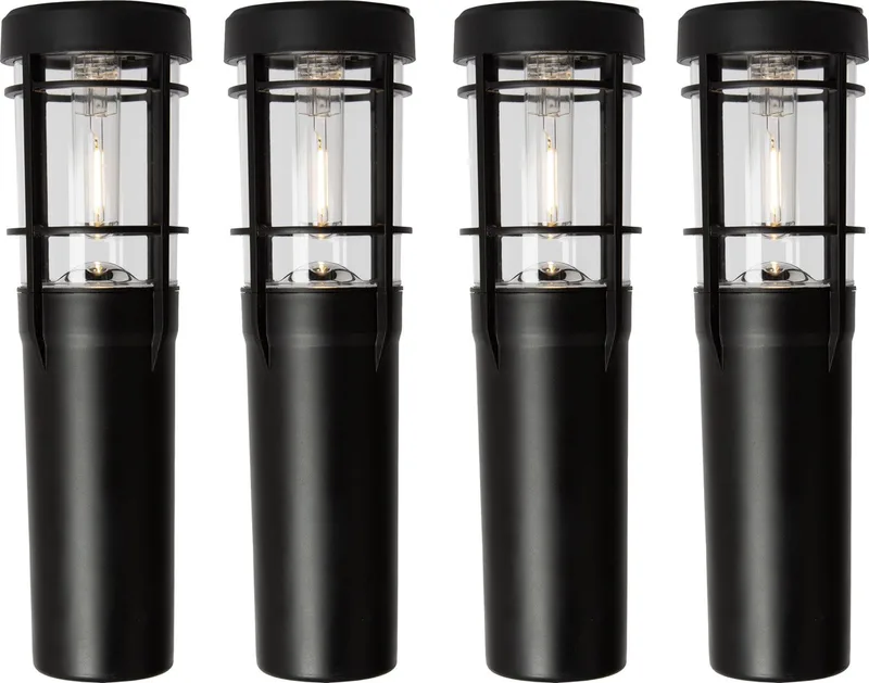 tuinverlichting - Faro - solar - set van 4 - tuinlampen - prikspot - solar tuinverlichting - modern - zonneenergie buitenverlichting fra KS Verlichting i Sort – produktbillede