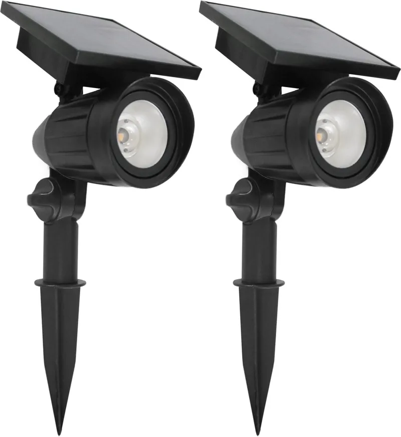 tuinverlichting - solar - Tuinspot - set van 2 - prikspot - solar tuinverlichting - modern - zonneenergie buitenverlichting von KS Verlichting in Schwarz – Produktfoto