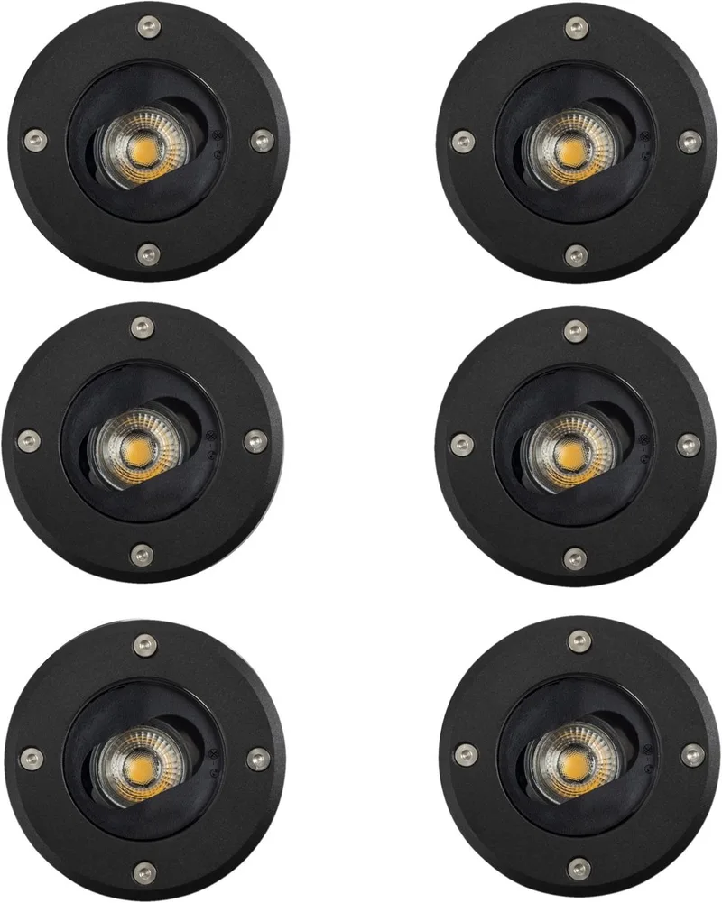 Unit - Grondspot - 6x - Verstelbaar - Modern - Rond - Spot fra KS Verlichting i Sort – produktbillede
