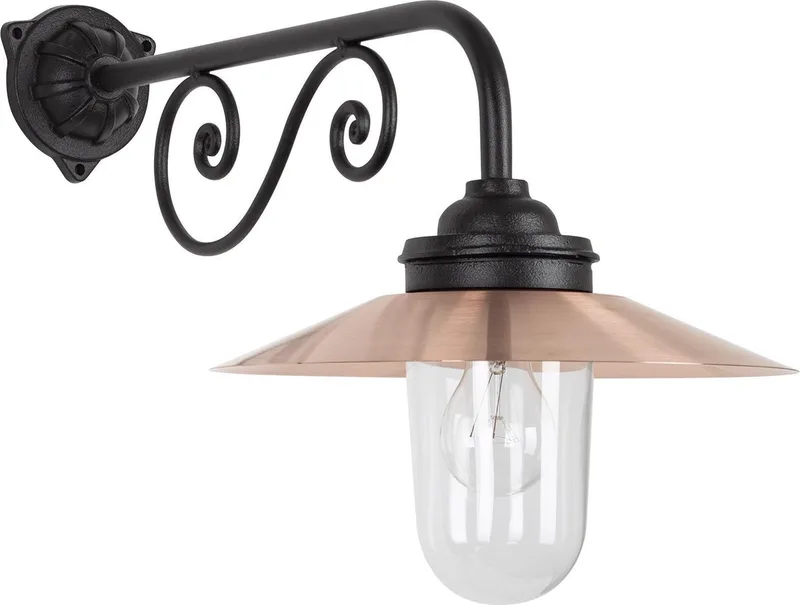 wandlamp - Ardennes E27 - Klassiek - IP44 - Koper von KS Verlichting in Schwarz – Produktfoto