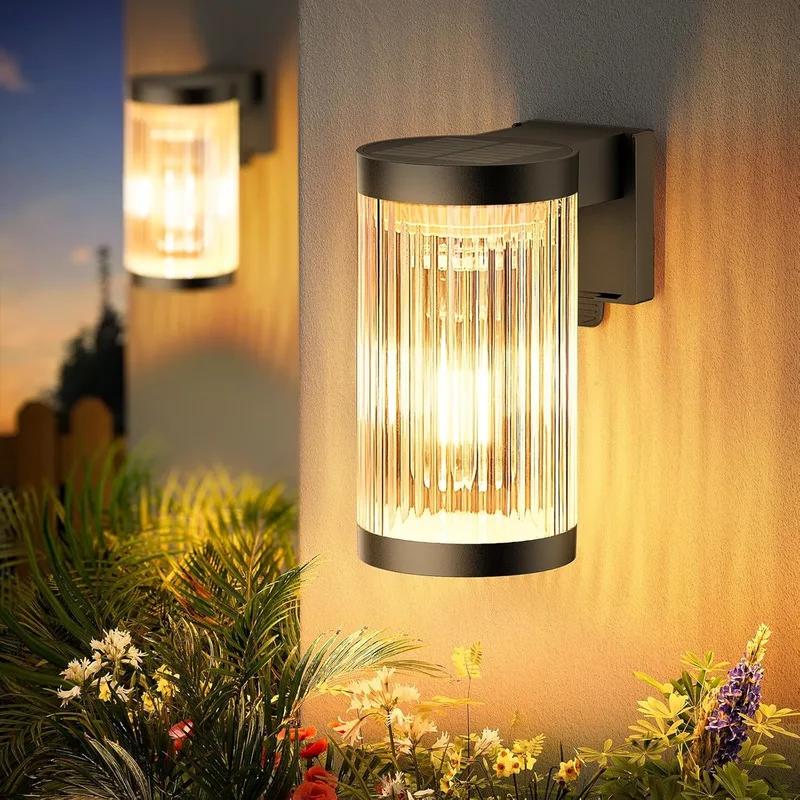 Wandlamp - Aurelia - solar - LED - vierkant - solar tuinverlichting - modern - zonneenergie buitenverlichting von KS Verlichting in Schwarz – Produktfoto