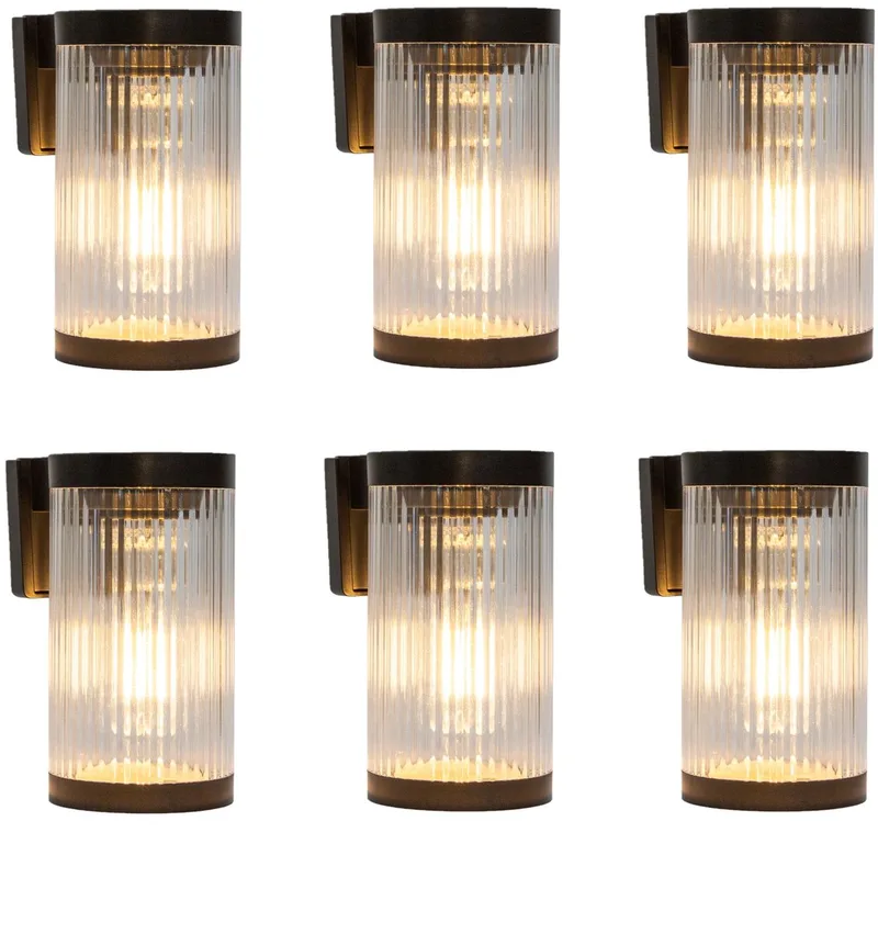 Wandlamp - Aurelia - solar - set van 6 - LED - vierkant - solar tuinverlichting - modern - zonneenergie buitenverlichting de KS Verlichting en Noir – photo produit