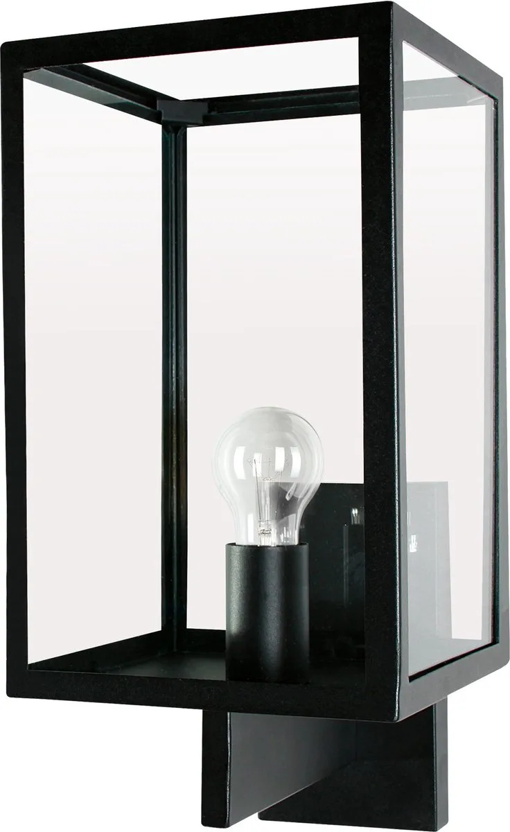 wandlamp - Camden - E27 - modern - strak - vierkant - aluminium från KS Verlichting i Svart – produktbild