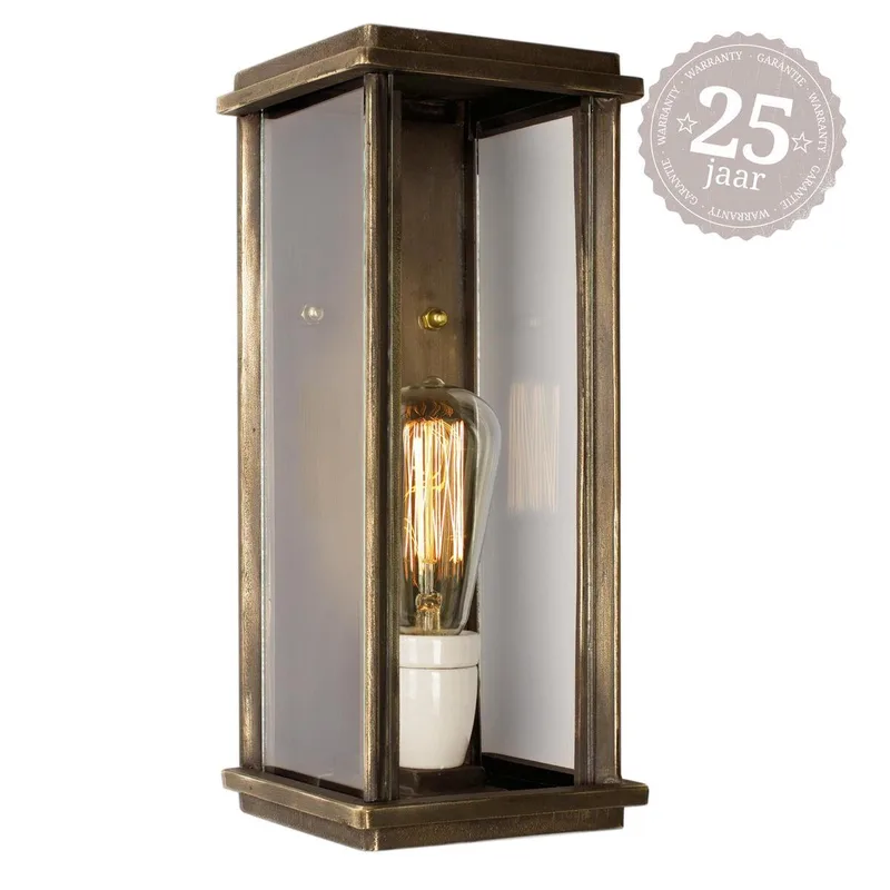 wandlamp - Capital - L - Buitenlamp - E27 - Vierkant - Glas - Elegant von KS Verlichting in Bronze – Produktfoto