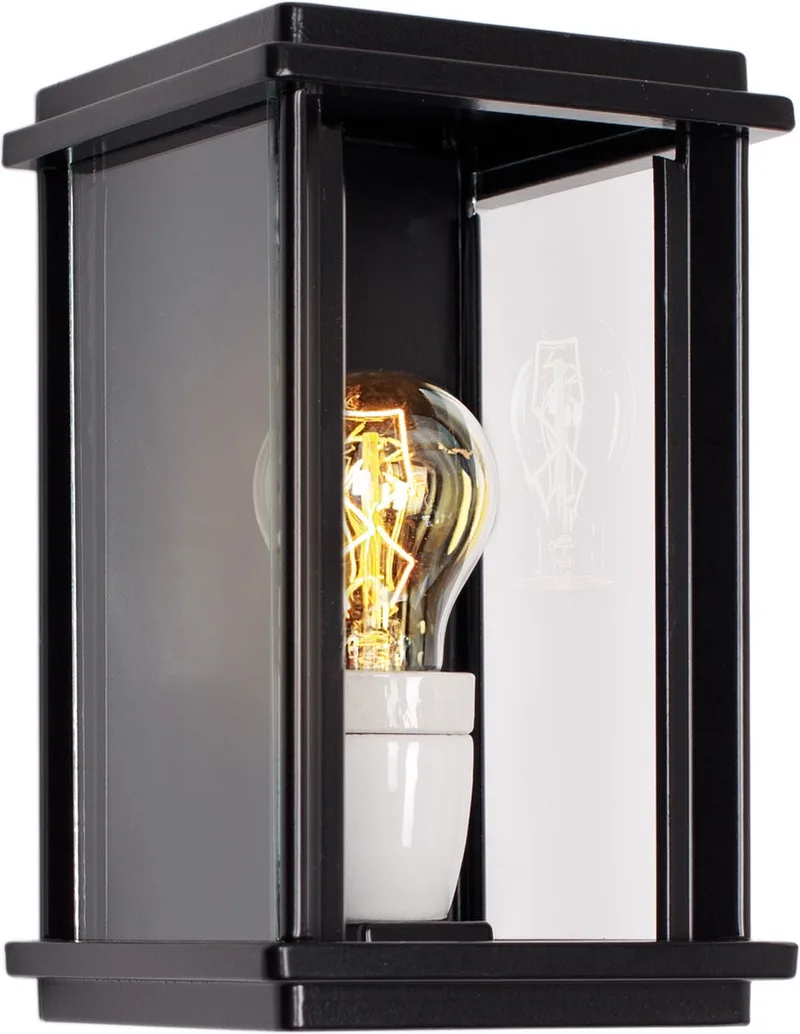 wandlamp - Capital - S - Buitenlamp - E27 - Vierkant - Glas - Elegant - Aluminium de KS Verlichting en Noir – photo produit