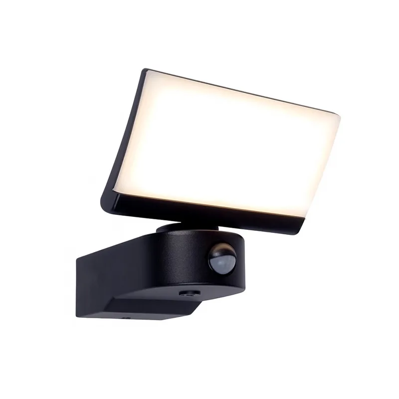 wandlamp - Ceva - bewegingssensor - breedstraler - LED - 3000K - modern - aluminium - breedstraler led bewegingssensor de KS Verlichting en Noir – photo produit