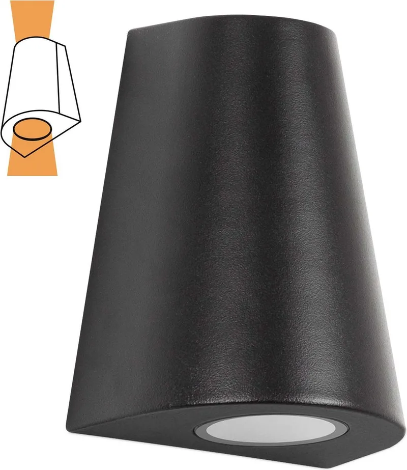 wandlamp - Cone - up - down - GU10 - muurspot - modern - tuinlamp - aluminium de KS Verlichting en Noir – photo produit