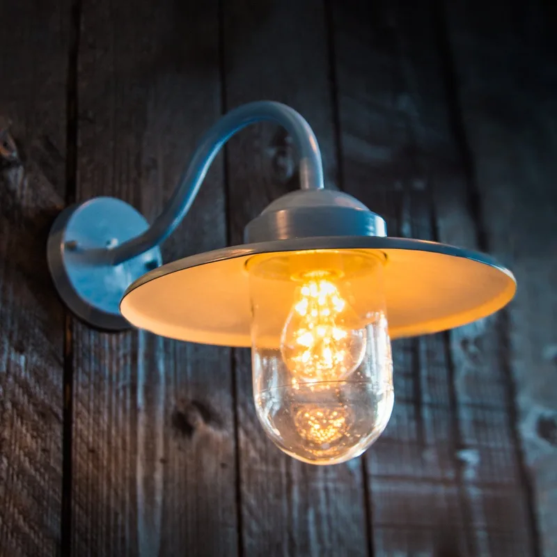 wandlamp - Dolce retro - Buitenlamp - E27 - Industrieel - Glas - Aluminium de KS Verlichting en Bleu – photo produit