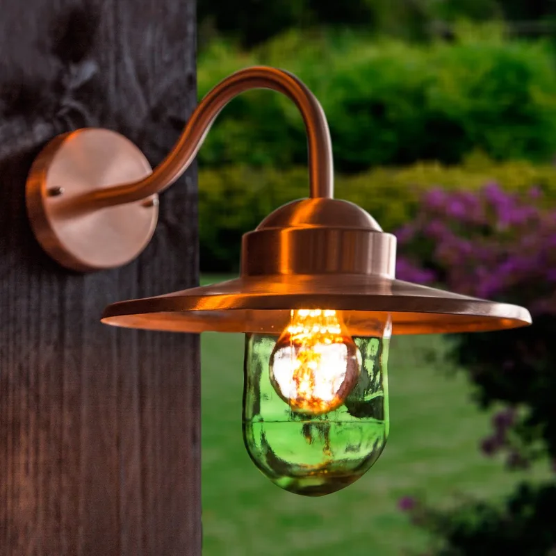 wandlamp - Dolce retro - Buitenlamp - E27 - Industrieel - Glas de KS Verlichting en Cuivre – photo produit