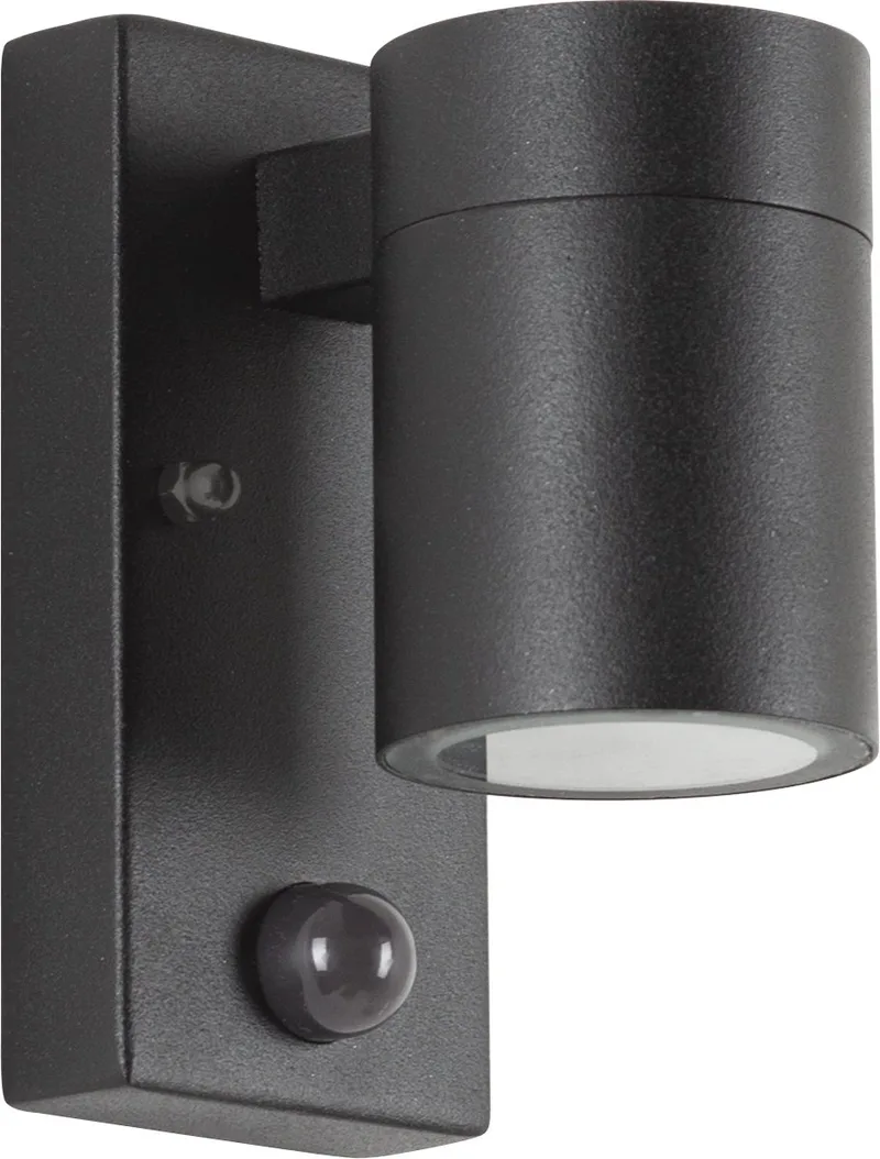 wandlamp - Downlighter - bewegingssensor - GU10 - modern - RVS von KS Verlichting in Schwarz – Produktfoto